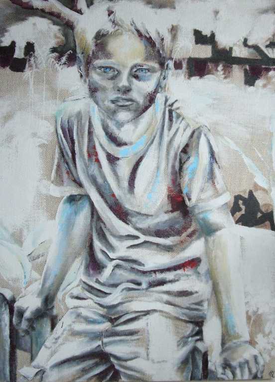 child portrait. oil painting